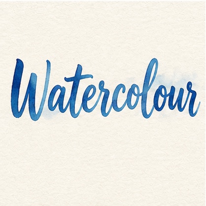 Watercolour sticker style